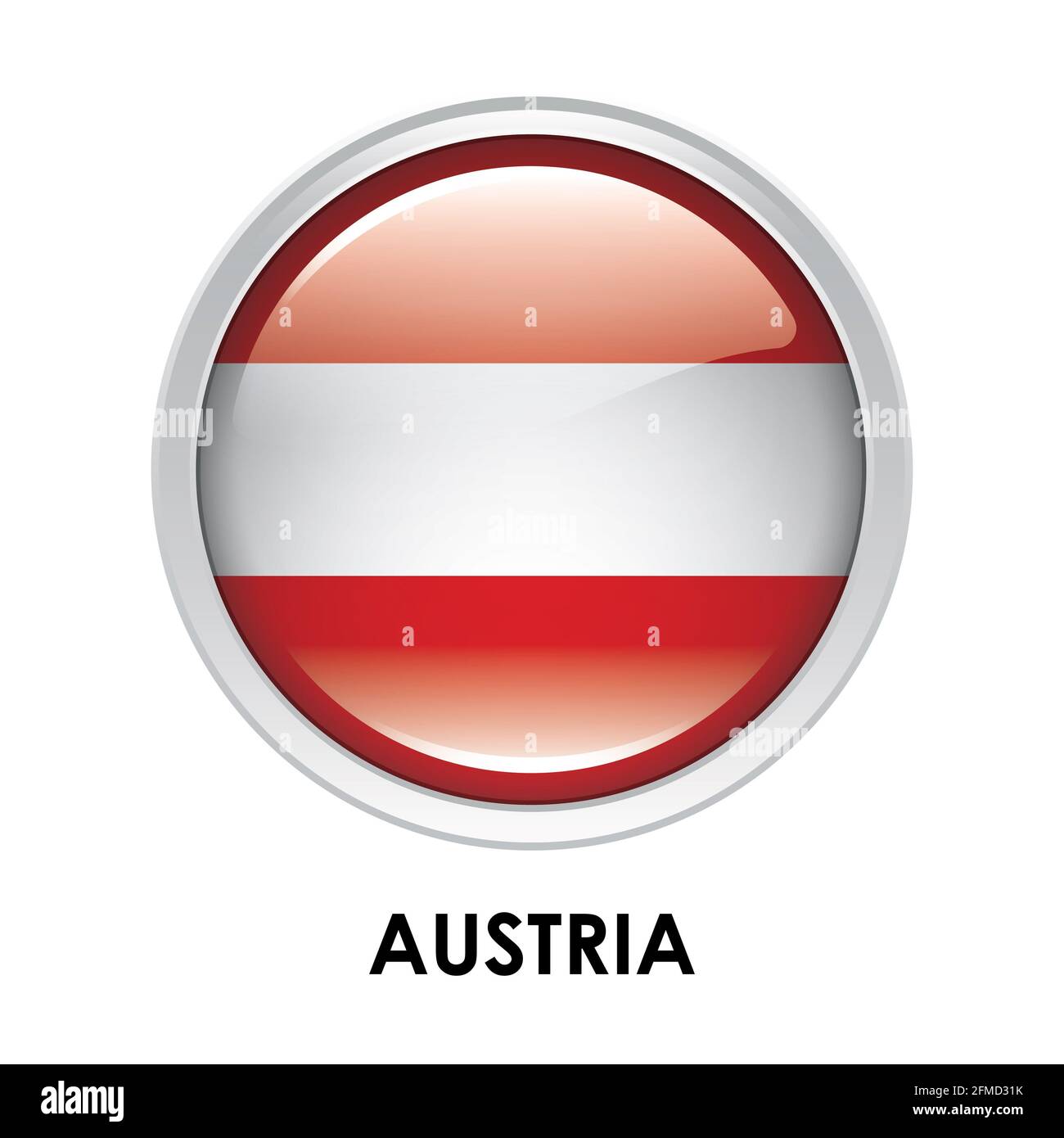 Runde Flagge von Österreich Stockfoto