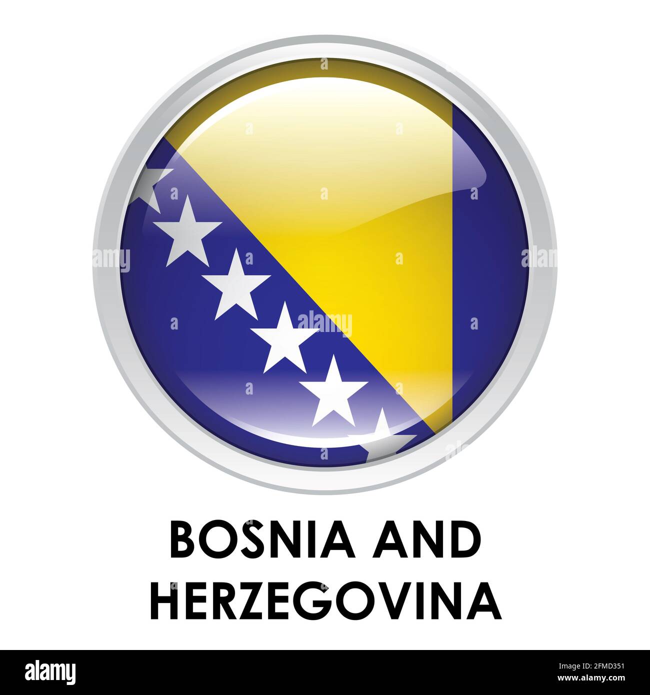 Runde Flagge von Bosnien und Herzegowina Stockfoto
