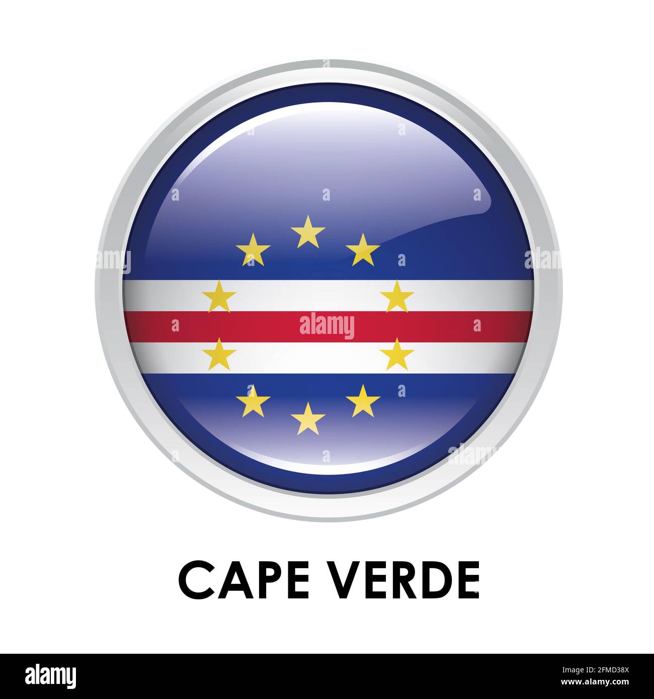 Runde Flagge von Kap Verde Stockfoto
