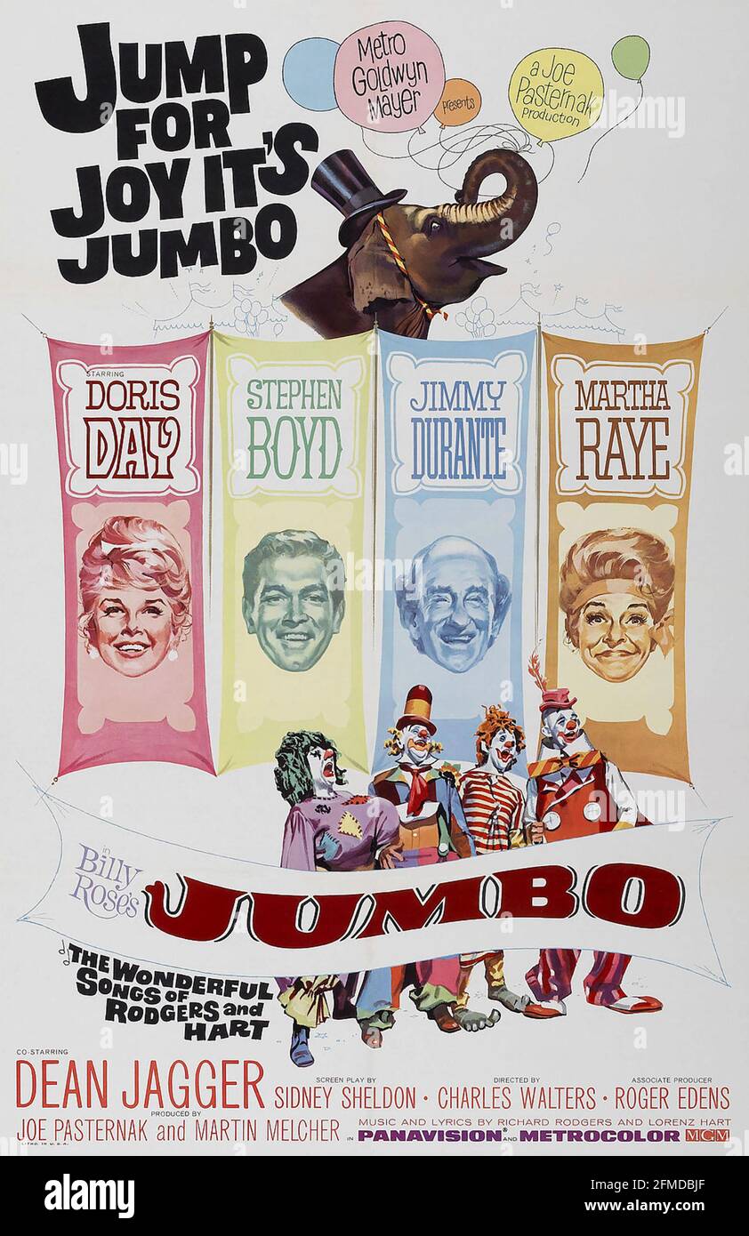 BILLY ROSE'S JUMBO 1962 MGM Film mit Doris Day und Jimmy Durante Stockfoto