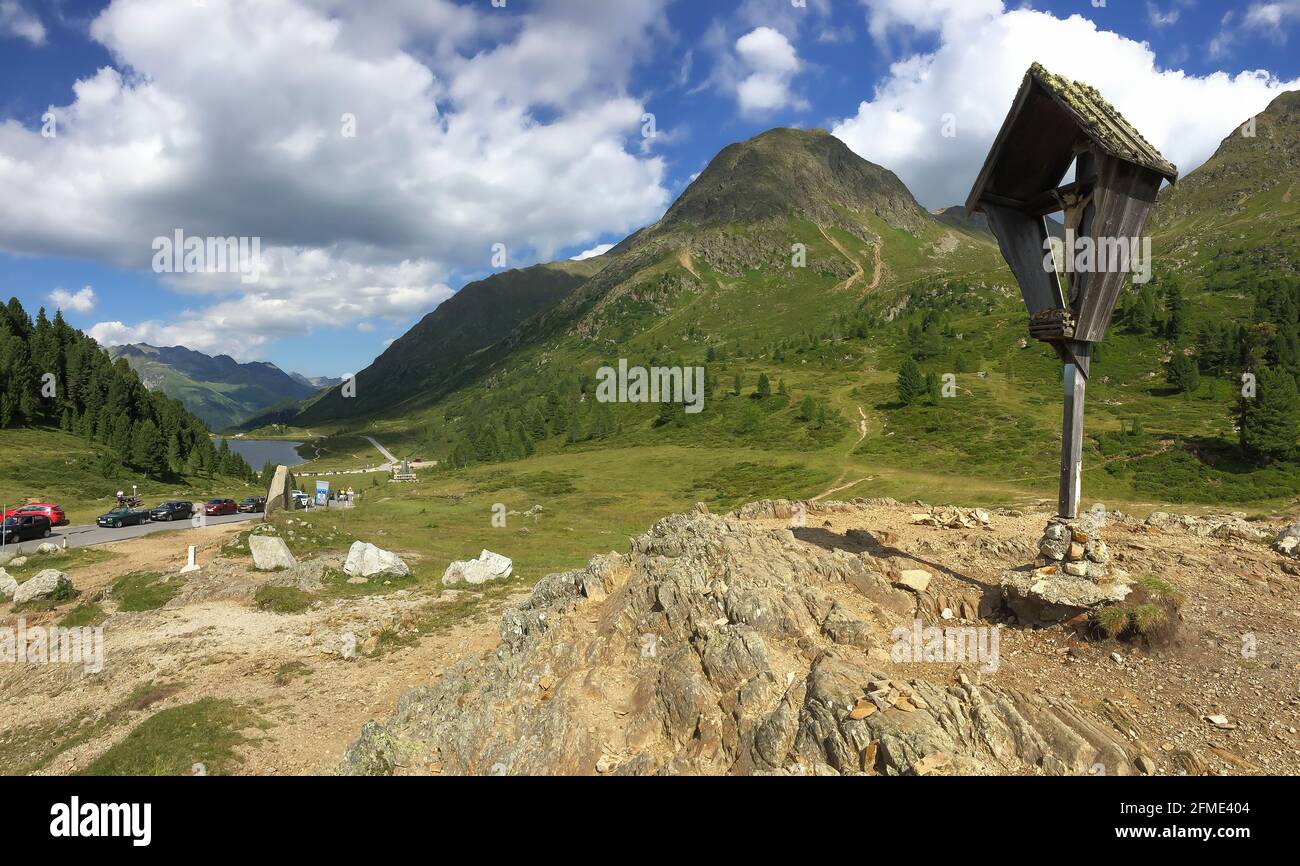 Staller Sattel, Österreich - 24. Juli 2018: Der Staller Sattel, auf 2,052 m Höhe, ist ein Hochgebirgspass in den Hohen Tauern der Mittelostalpen Stockfoto