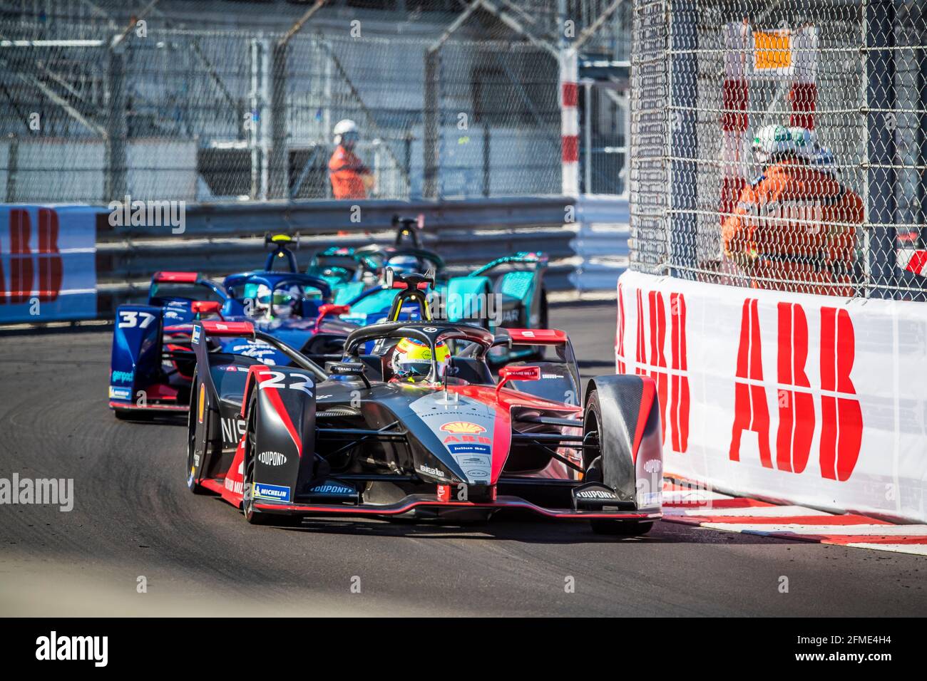 22 Rowland Oliver (gbr), Nissan e.Dams, Nissan IM02, Aktion während des Monaco ePrix 2021, 4. Treffen der Formel-E-Weltmeisterschaft 2020-21, auf dem Circuit de Monaco am 8. Mai in Monaco - Foto Grégory Lenormand / DPPI Stockfoto