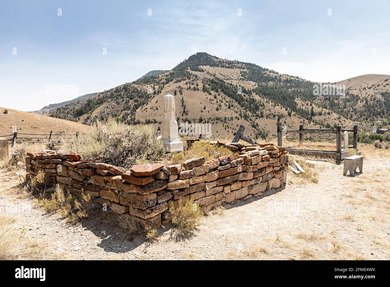 Friedhof, Geisterstadt Bannack, Montana, USA Stockfoto