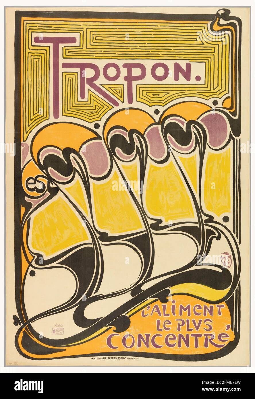 Poster, Tropon est l'aliment le plus concenter (Tropon, das konzentrierteste Nahrungsergänzungsmittel), Van de Velde 1898 Stockfoto