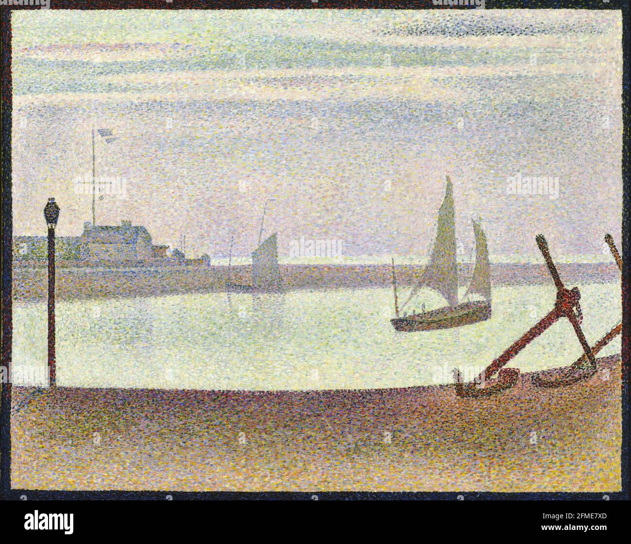 Georges-Pierre Seurat. (Französisch, 1859-1891). Der Kanal von Gravelines, Abend. Sommer 1890. Öl auf Leinwand, 25 3/4 x 32 4 x 81.9 cm (65.4 Zoll). Stockfoto