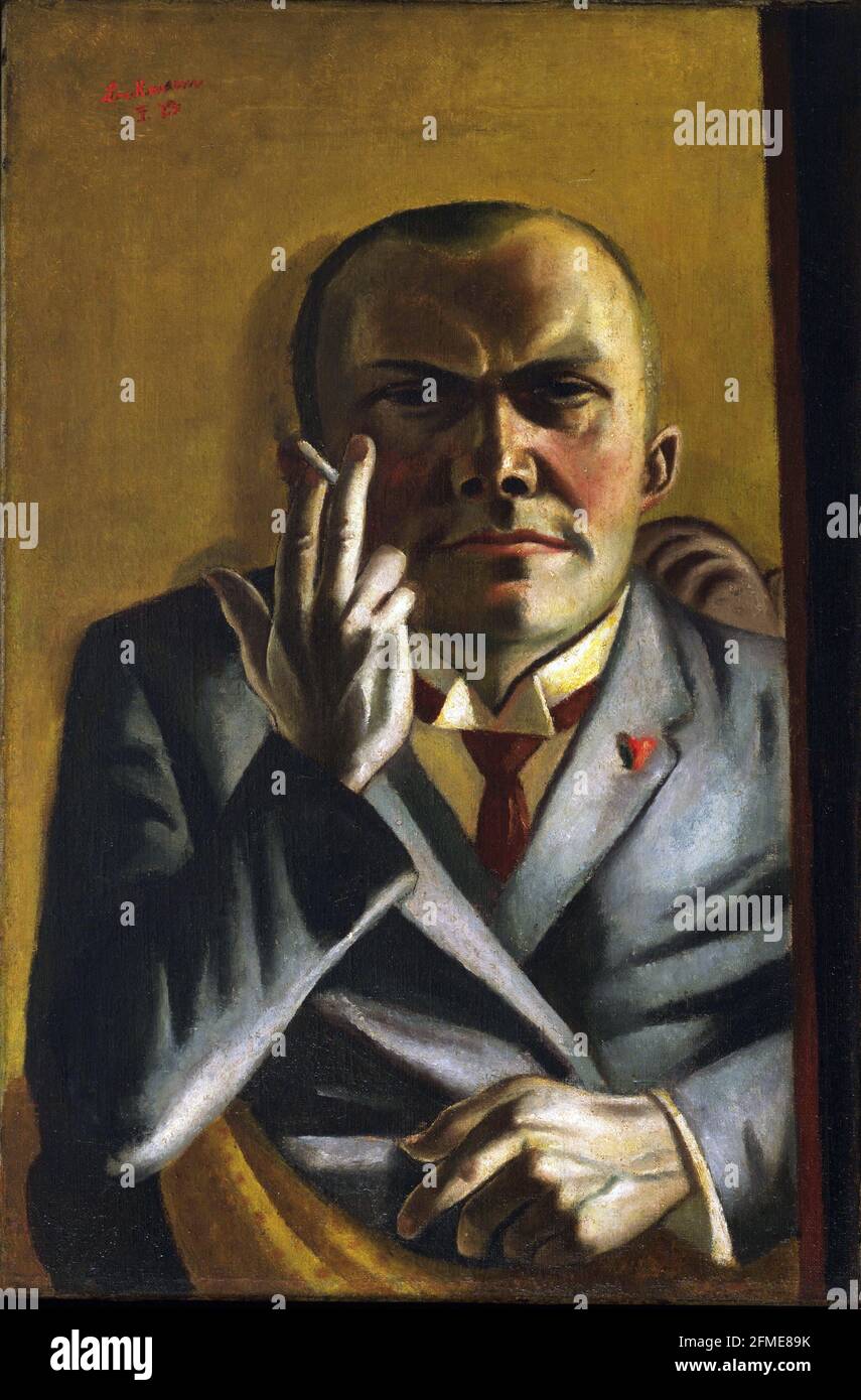 Max Beckmann. (Deutsch, 1884-1950). Selbstporträt mit einer Zigarette. Frankfurt 1923. Öl auf Leinwand. Stockfoto