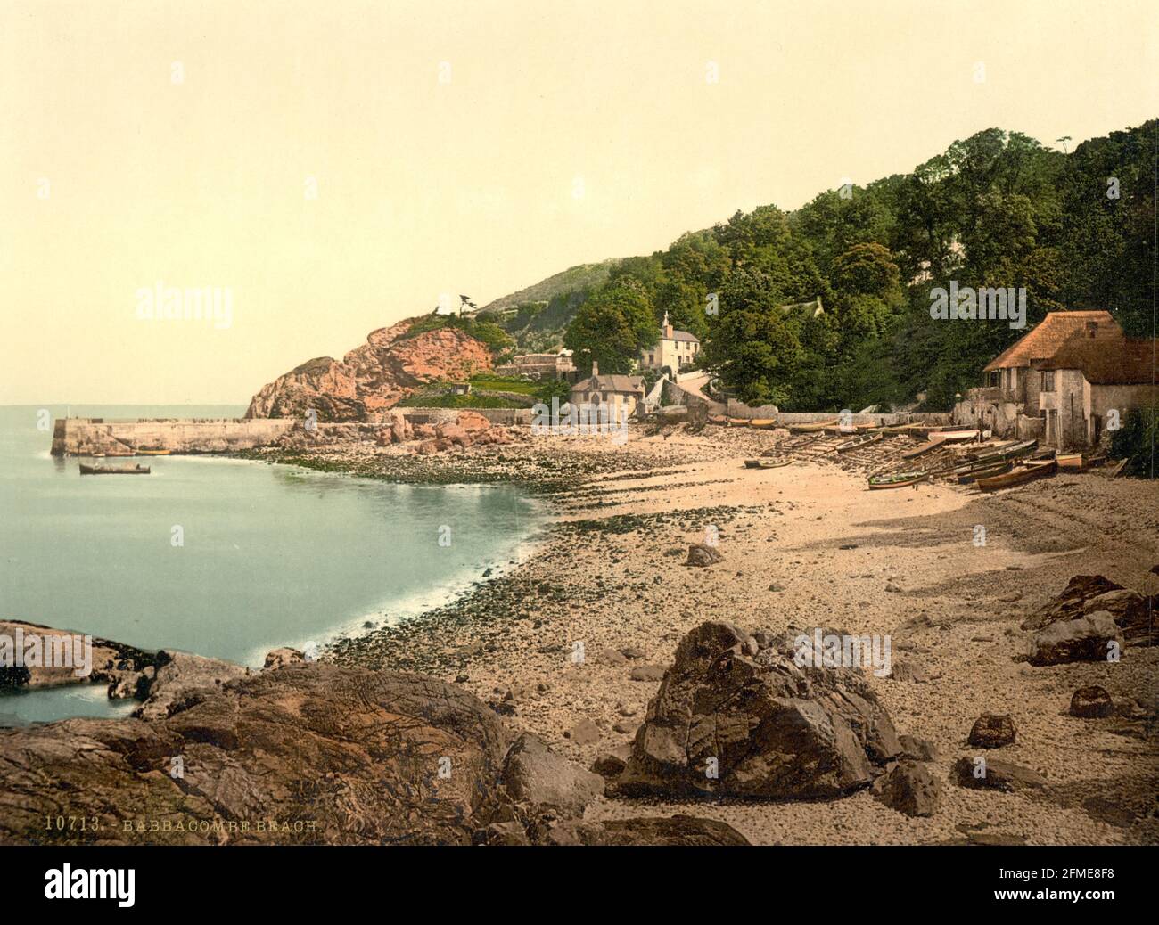 Babbacombe Beach, Torquay, Devon um 1890-1900 Stockfoto