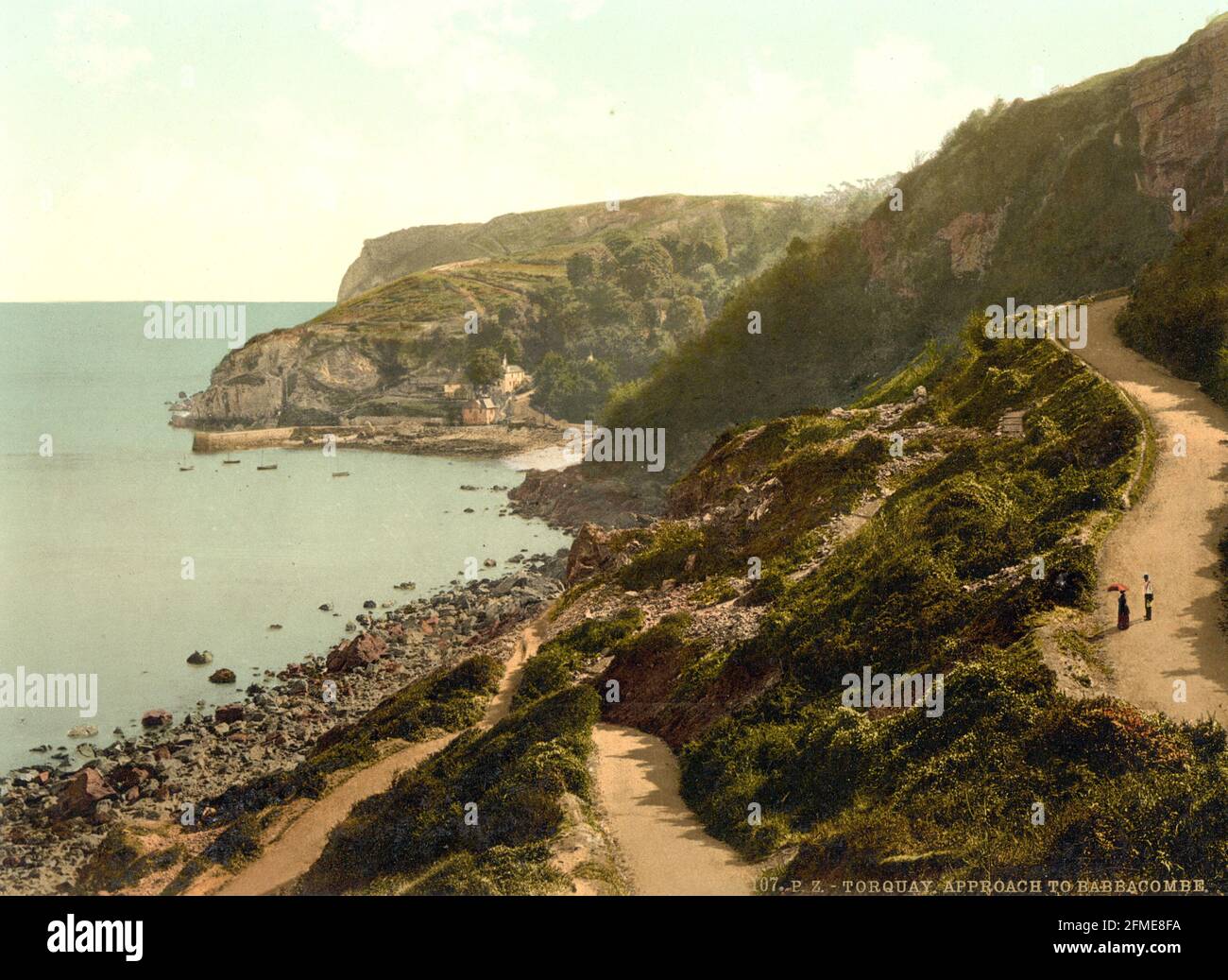 Babbacombe Beach, Torquay, Devon um 1890-1900 Stockfoto