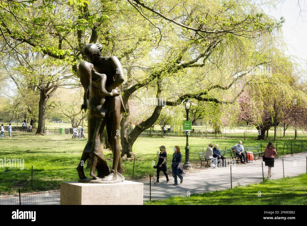 Romeo und Julia-Statue, das Delacorte Theater, Central Park, New York Stockfoto