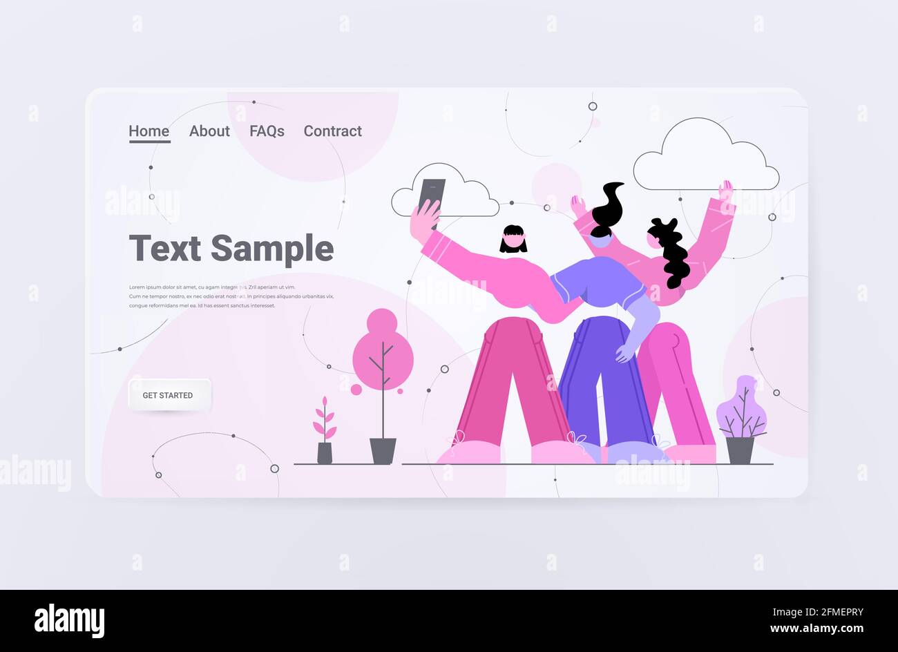 Frauen Gruppe machen Selfie-Foto auf Smartphone Kamera virtuelle Konferenz Konzept der Online-Kommunikation Stock Vektor