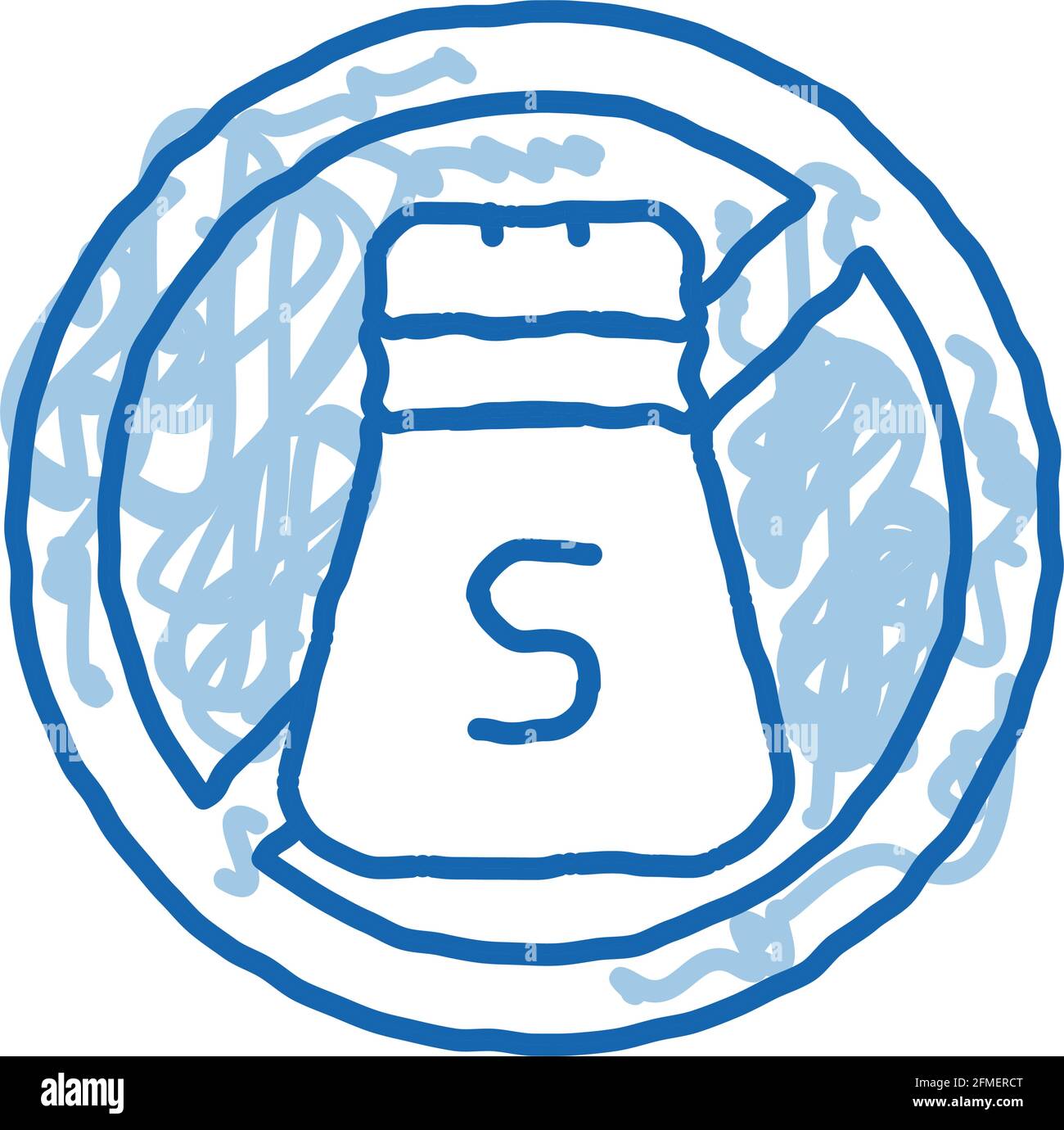 Allergenfrei Gewürz Salz Doodle Symbol Handgezeichnete Illustration Stock Vektor