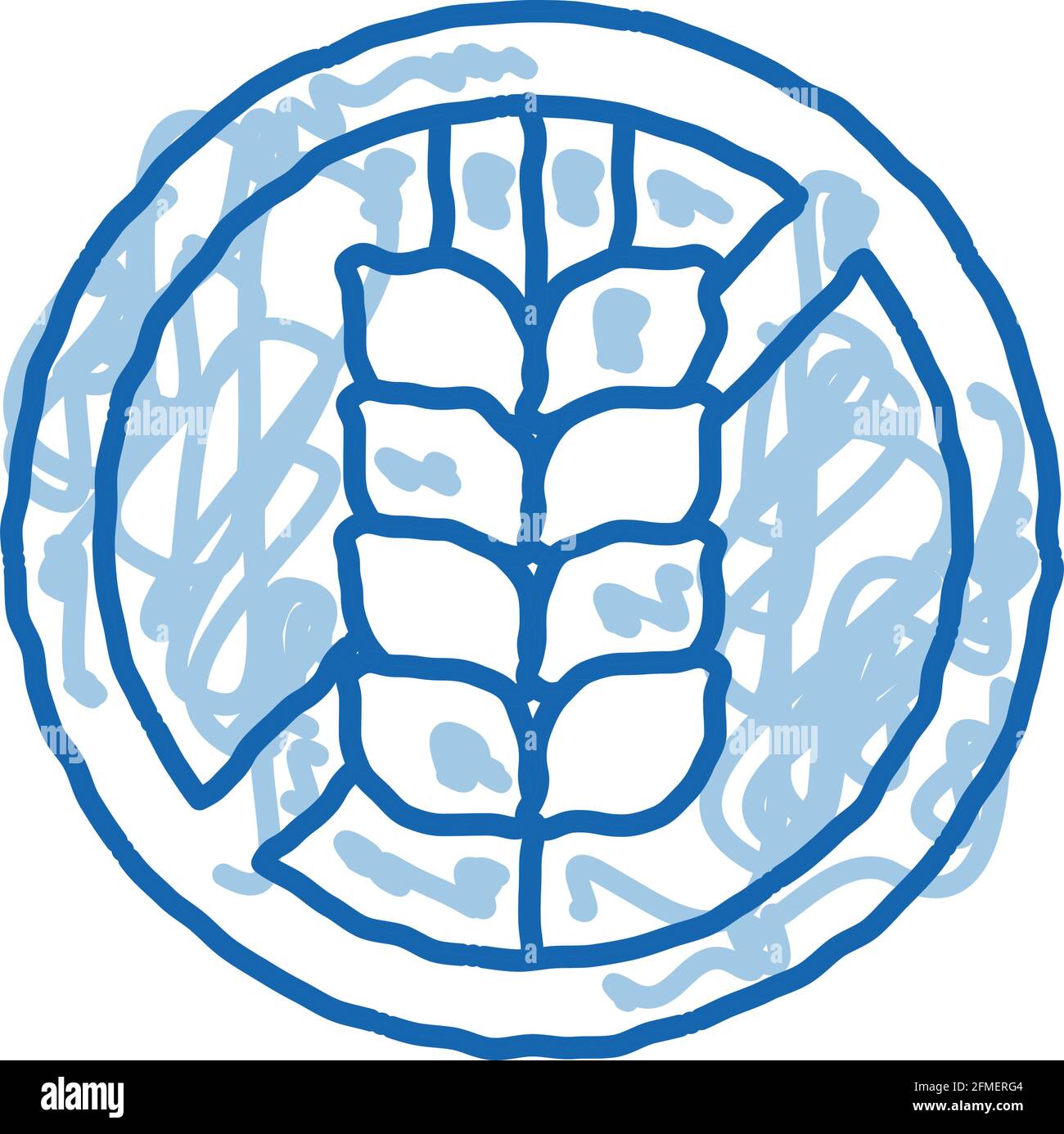 Allergenfreies Zeichen Weizendoodle-Symbol Handgezeichnete Illustration Stock Vektor