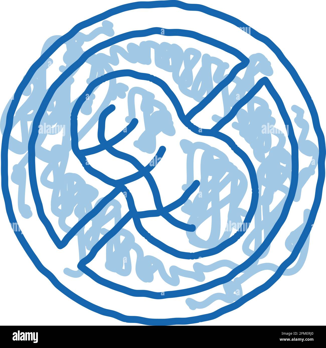 Allergenfreies Zeichen Erdnusskritzel-Symbol Handgezeichnete Illustration Stock Vektor