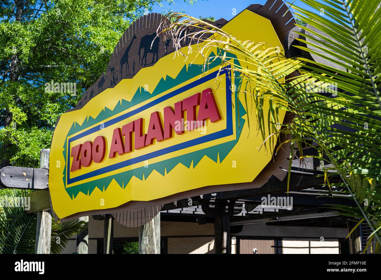 Einstiegsbeschilderung im Zoo Atlanta in Atlanta, Georgia. (USA) Stockfoto