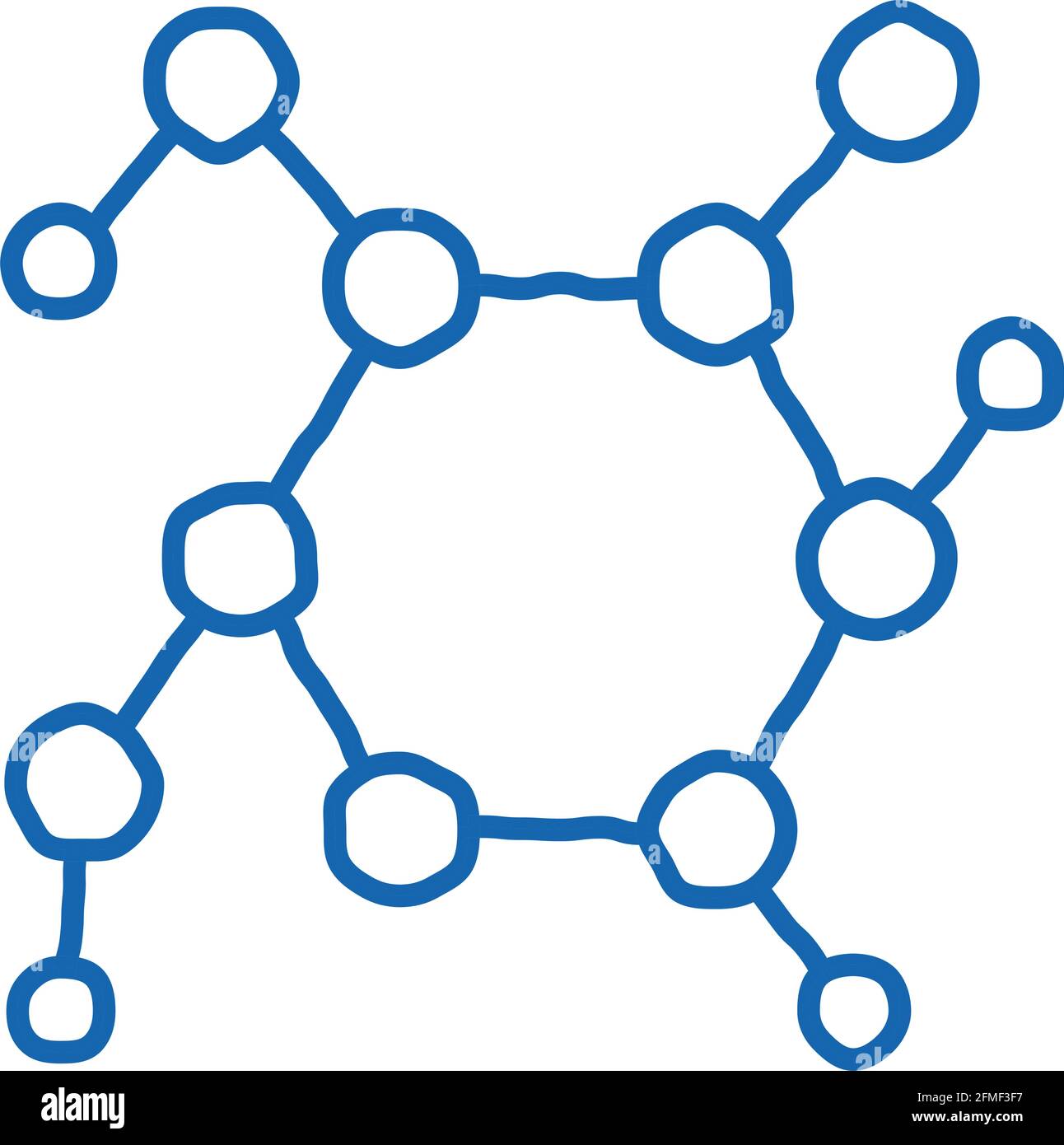 Struktur Molekül Medical Biomaterial Doodle Icon Handgezeichnete Illustration Stock Vektor