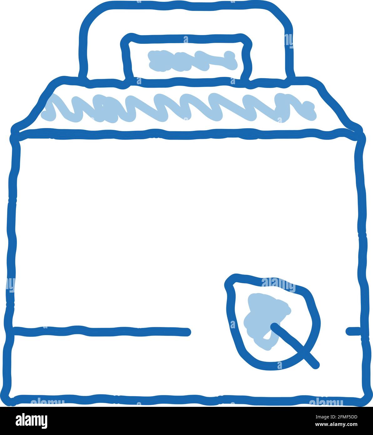 Karton mit Tragegriff und Pflanze Blatt Vektor Stock Vektor