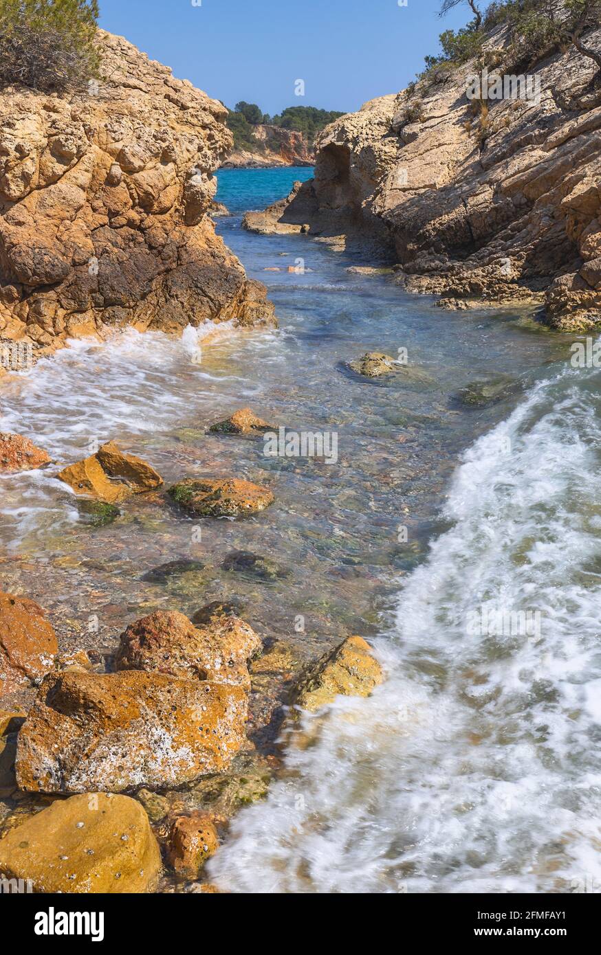 Seascape in Ametlla de Mar, Costa Daurada, Katalonien Stockfoto