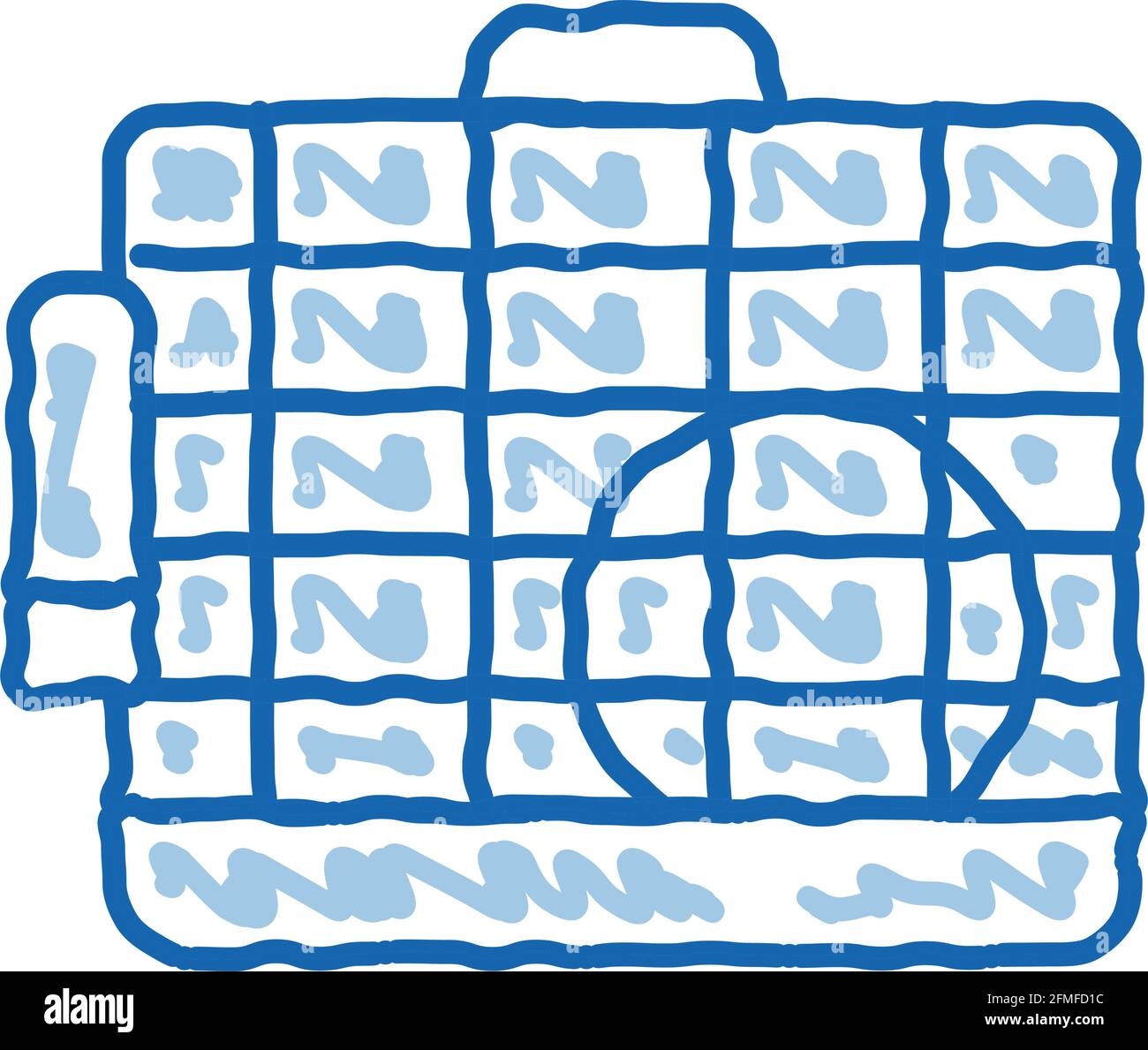 Käfig für Hamster-Doodle-Symbol handgezeichnete Illustration Stock Vektor