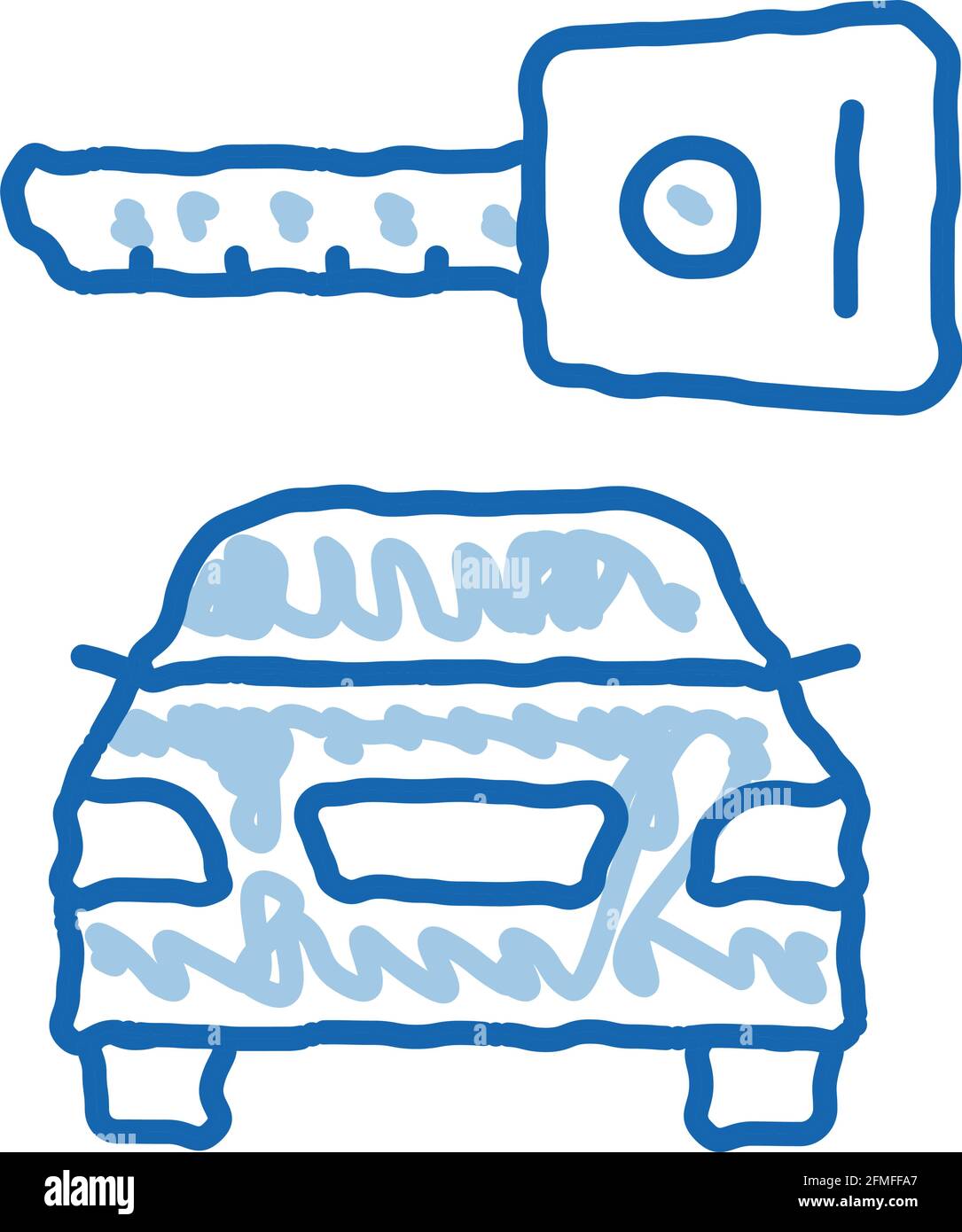 Maschinenwäsche aus Schläuchen Doodle-Symbol Handgezeichnete Abbildung Stock Vektor