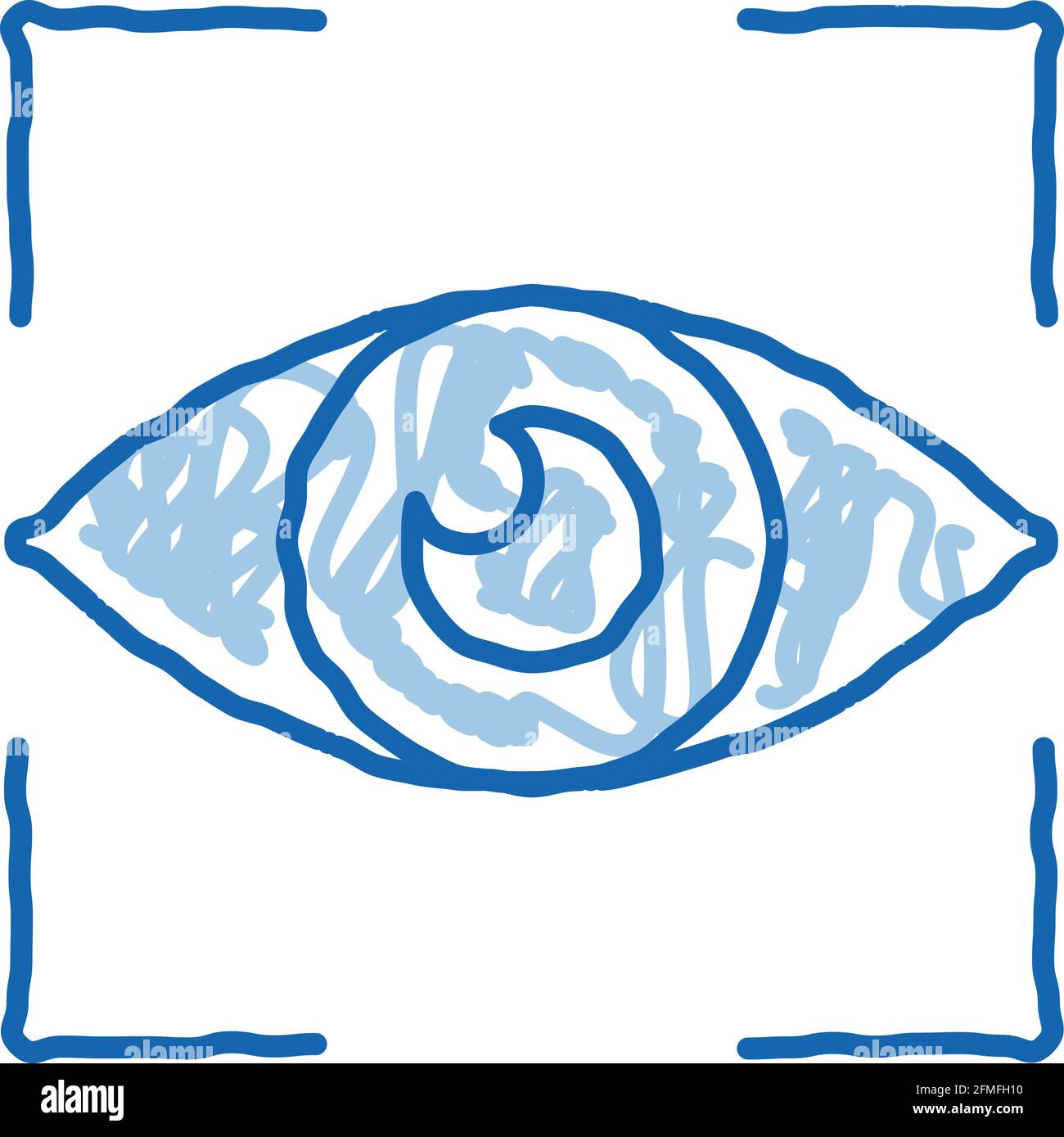 Human Eye Scanning Doodle Icon Handgezeichnete Illustration Stock Vektor