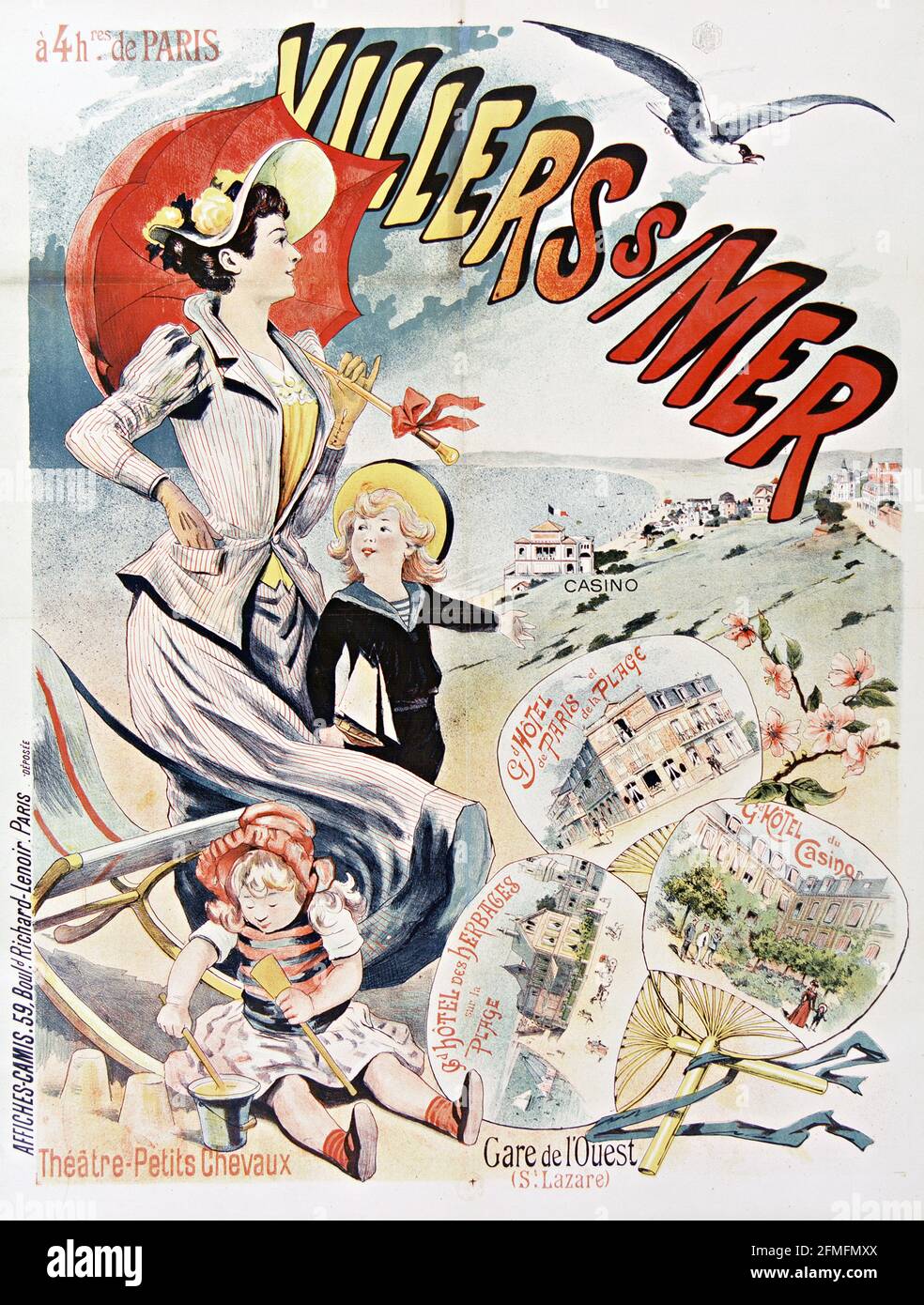 Villers-sur-Mer Affiche publicitair – Vintage Art Nouveau Poster - Unbekannter Autor, Affiches Camis Stockfoto