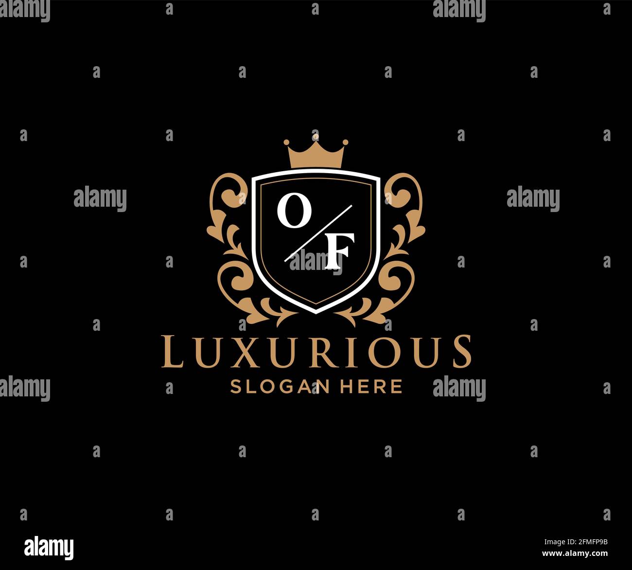 VON Buchstaben Royal Luxury Logo Vorlage in Vektorgrafik für Restaurant, Royalty, Boutique, Cafe, Hotel, Heraldisch, Schmuck, Mode und andere Vektor illustrr Stock Vektor