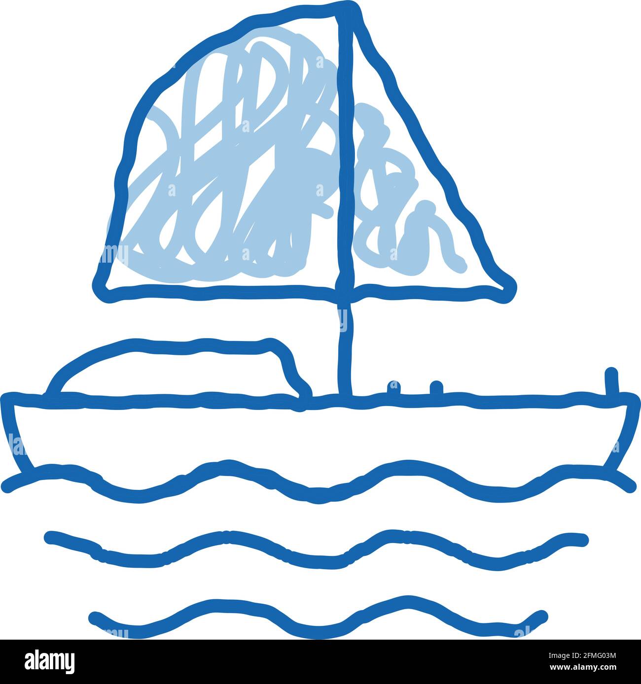 Handgezeichnete Illustration für Boot-Doodle-Symbol Stock Vektor