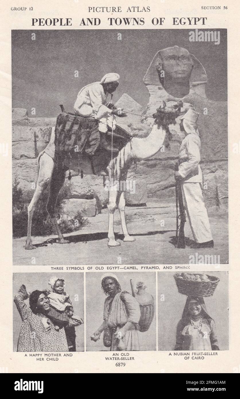 Vintage Schwarz-Weiß-Fotos von Ägypten 1940er Jahre. Stockfoto