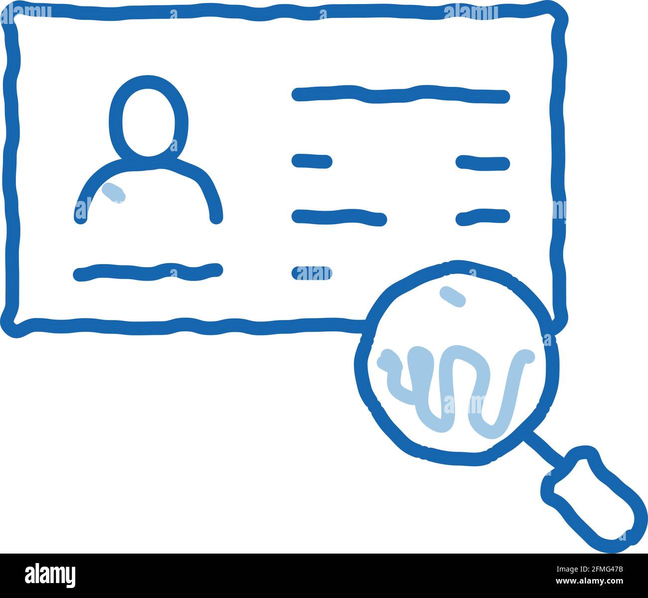 Passport Research Doodle Icon Handgezeichnete Illustration Stock Vektor
