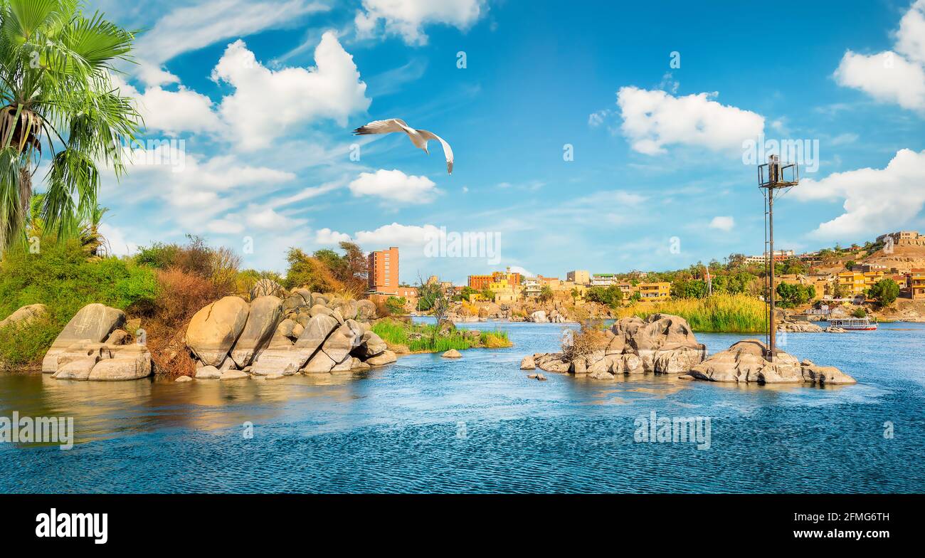 Reisen Sie nach Assuan Stadt am Nil, Ägypten Stockfoto