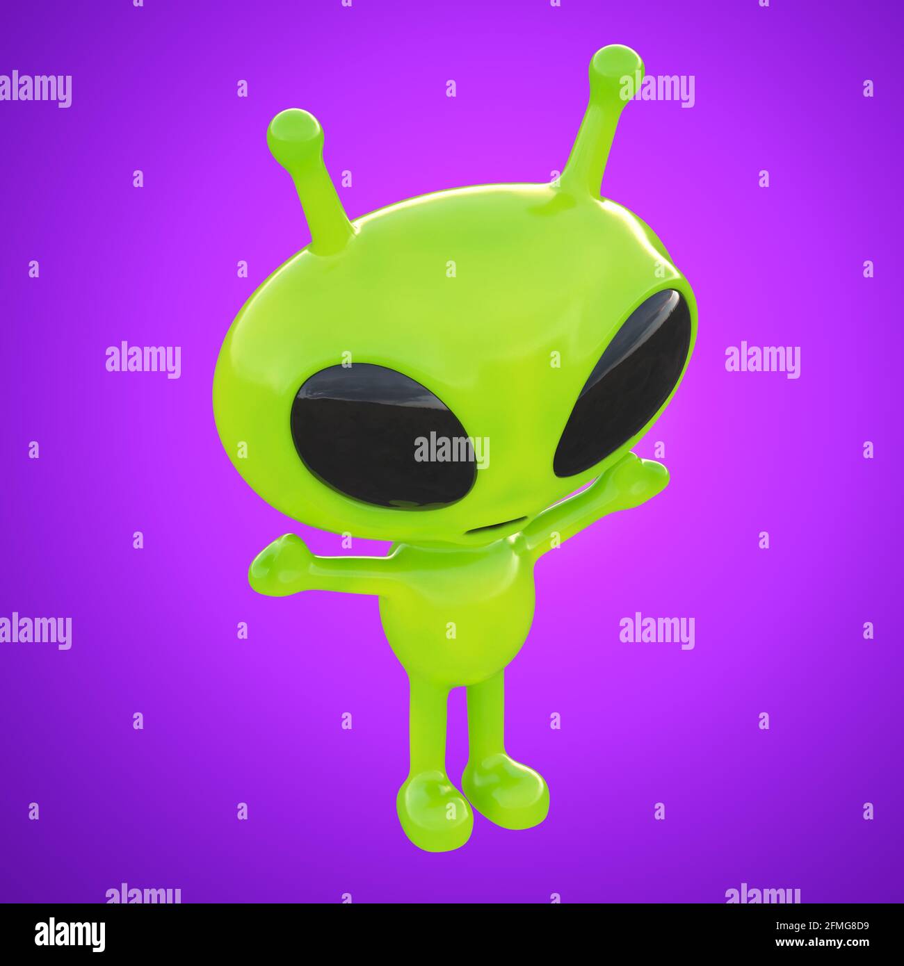 Friendly Green Cartoon Alien Extraterrestrial Stockfotos Und Bilder Kaufen Alamy