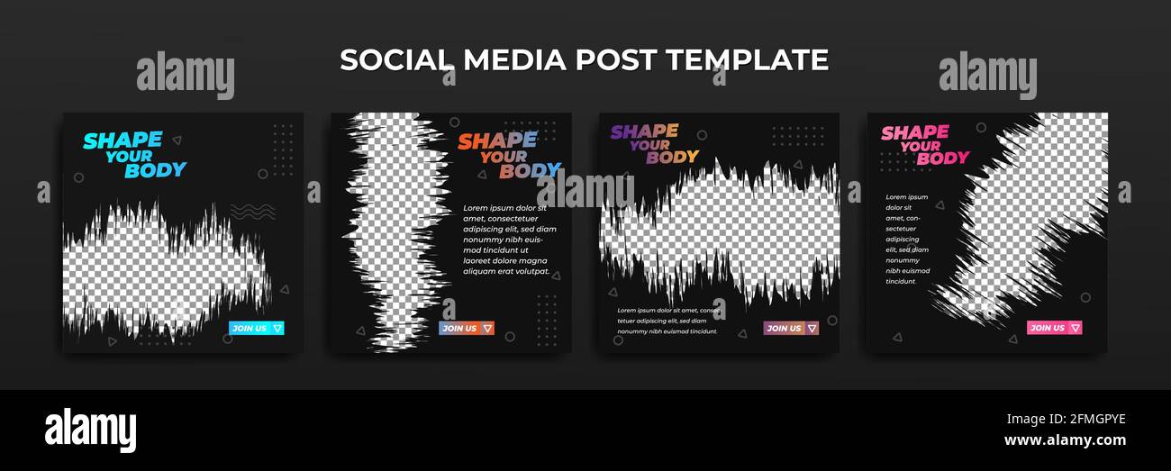 Social-Media-Story-Vorlage. Template-Post für Anzeigen. Design mit schwarzem Grunge-Hintergrund. Stock Vektor