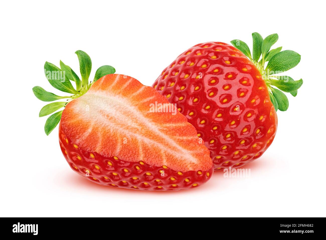 Erdbeere isoliert auf weißem Hintergrund Stockfoto