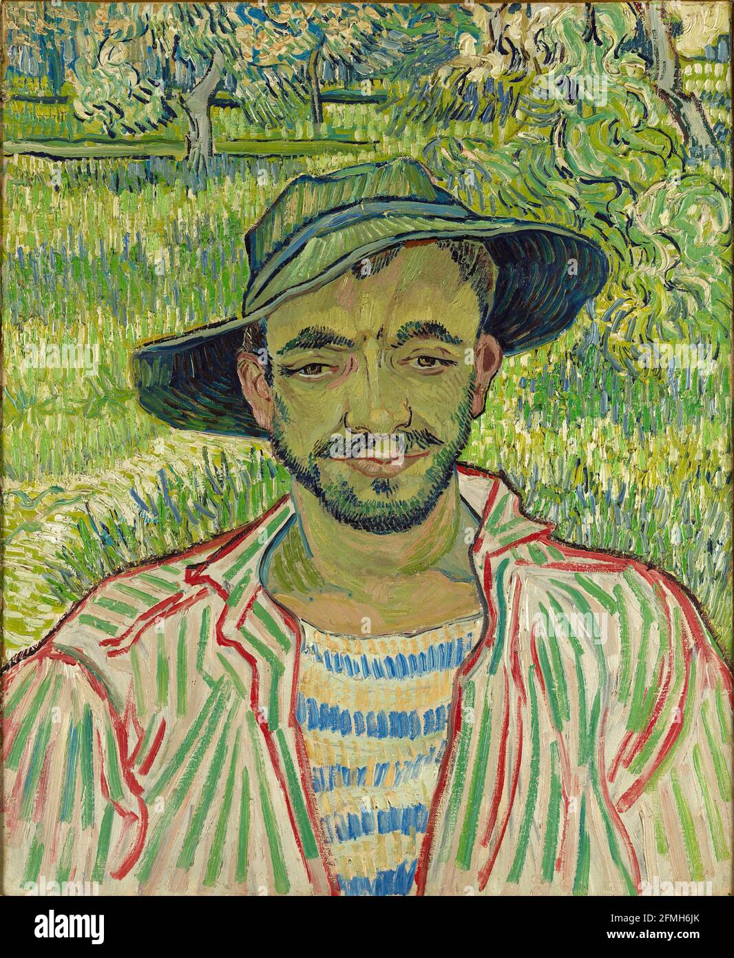 Vincent van Gogh Kunstwerk mit dem Titel The Gardener or the Portrait of a Peasant von 1889. Stockfoto