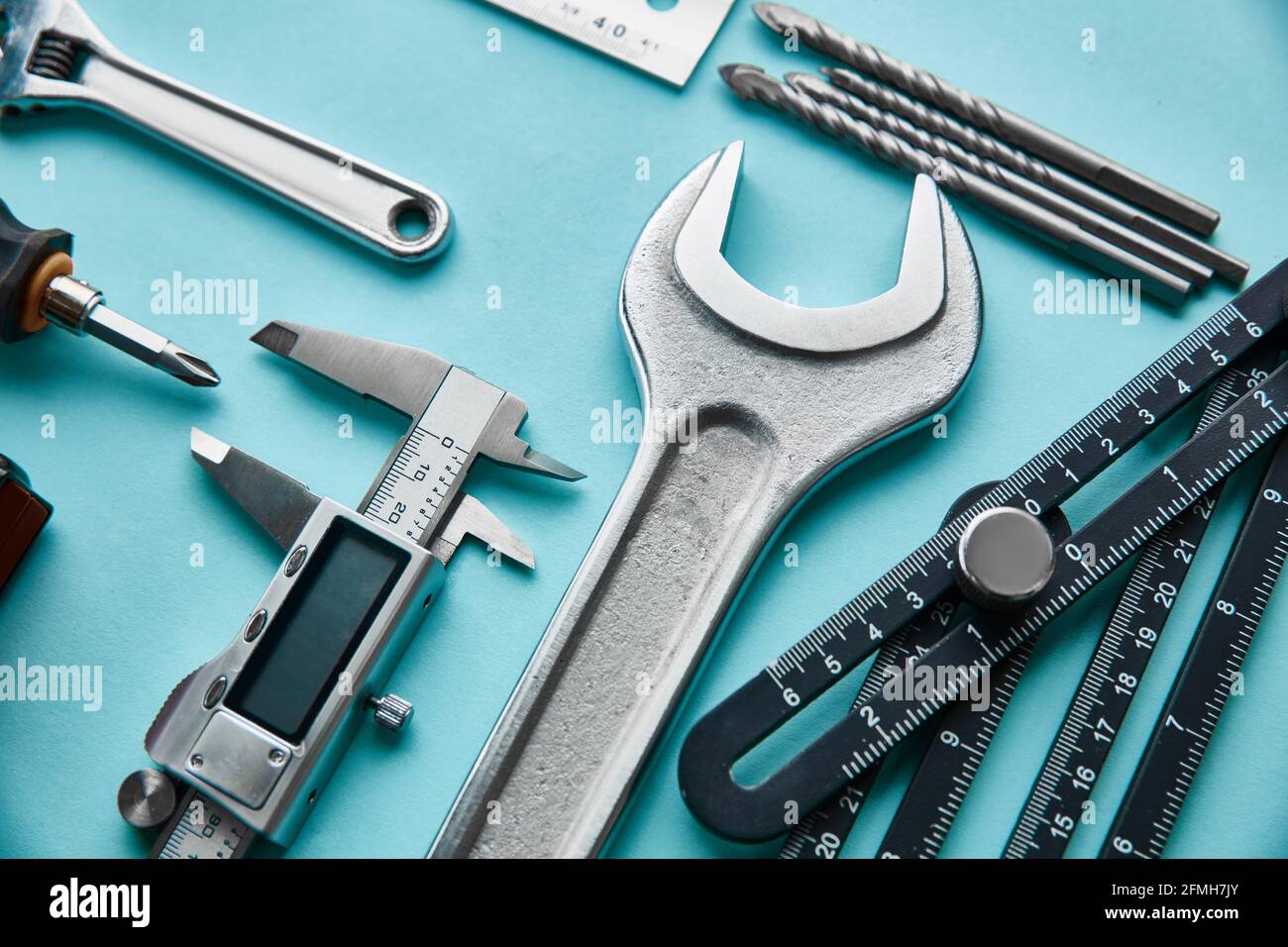 Professionelles Werkstattinstrument, Messwerkzeuge Stockfoto