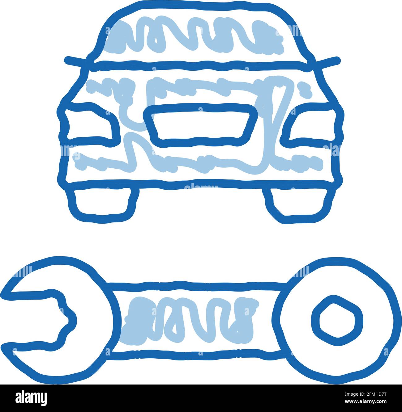 Auto-Reparatur-Schraubenschlüssel Doodle-Symbol handgezeichnete  Illustration Stock-Vektorgrafik - Alamy