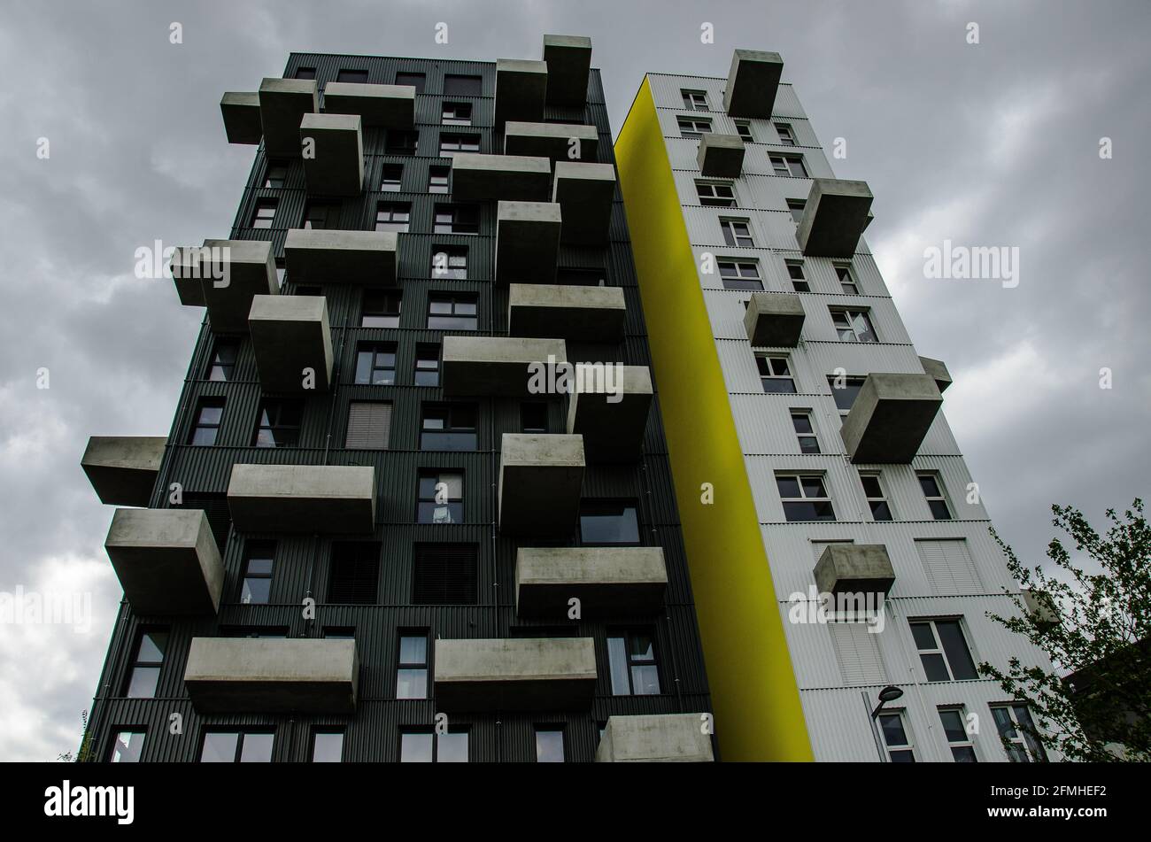 Aspern Seestadt (Seestadt am See) ist eines der größten Stadtentwicklungsprojekte Europas. Das Hotel liegt im schnell wachsenden nordöstlichen 22. Bezirk von Wien Stockfoto