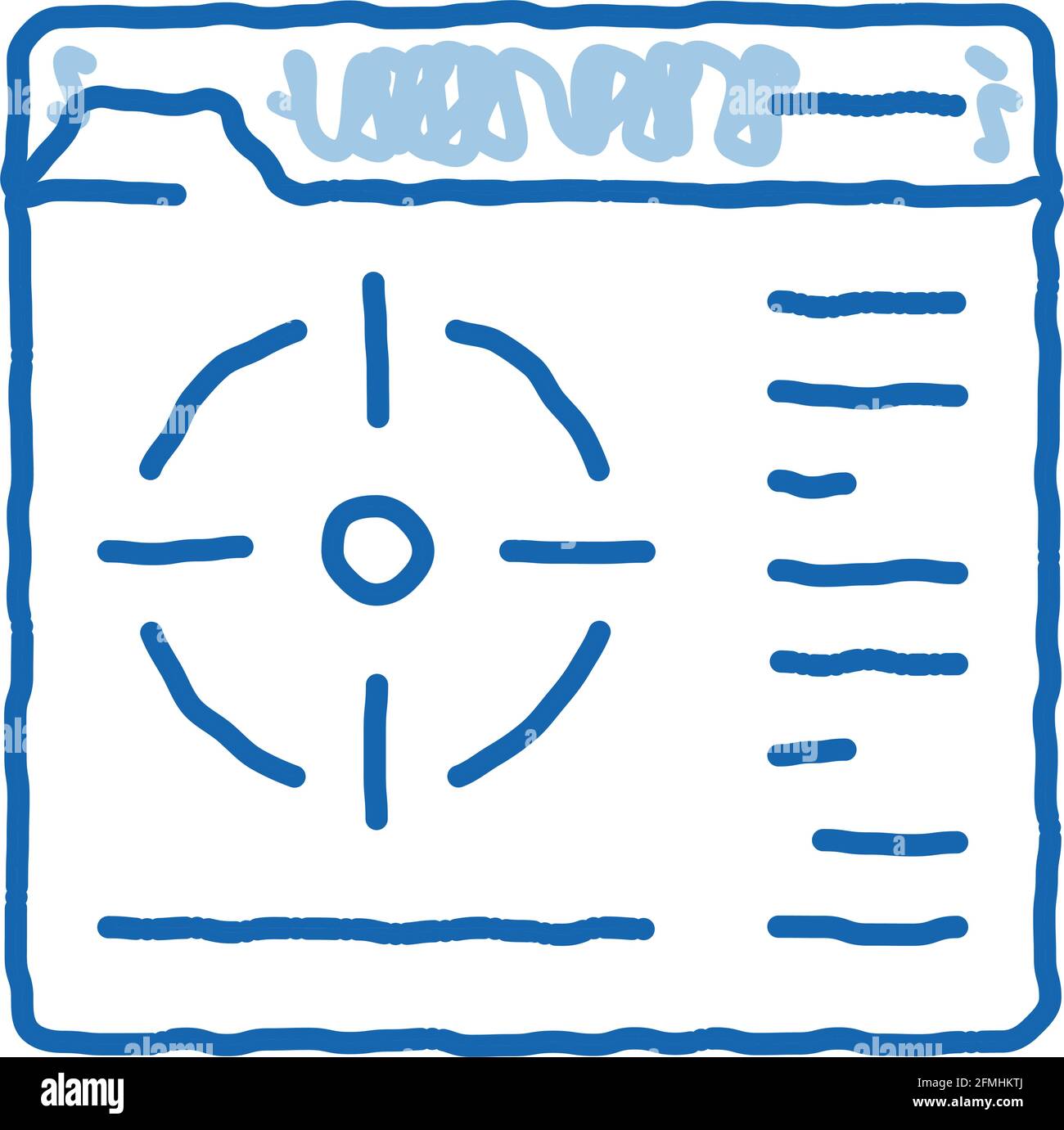 Ziel für einen bestimmten Ordner Doodle Symbol Handgezeichnete Illustration Stock Vektor