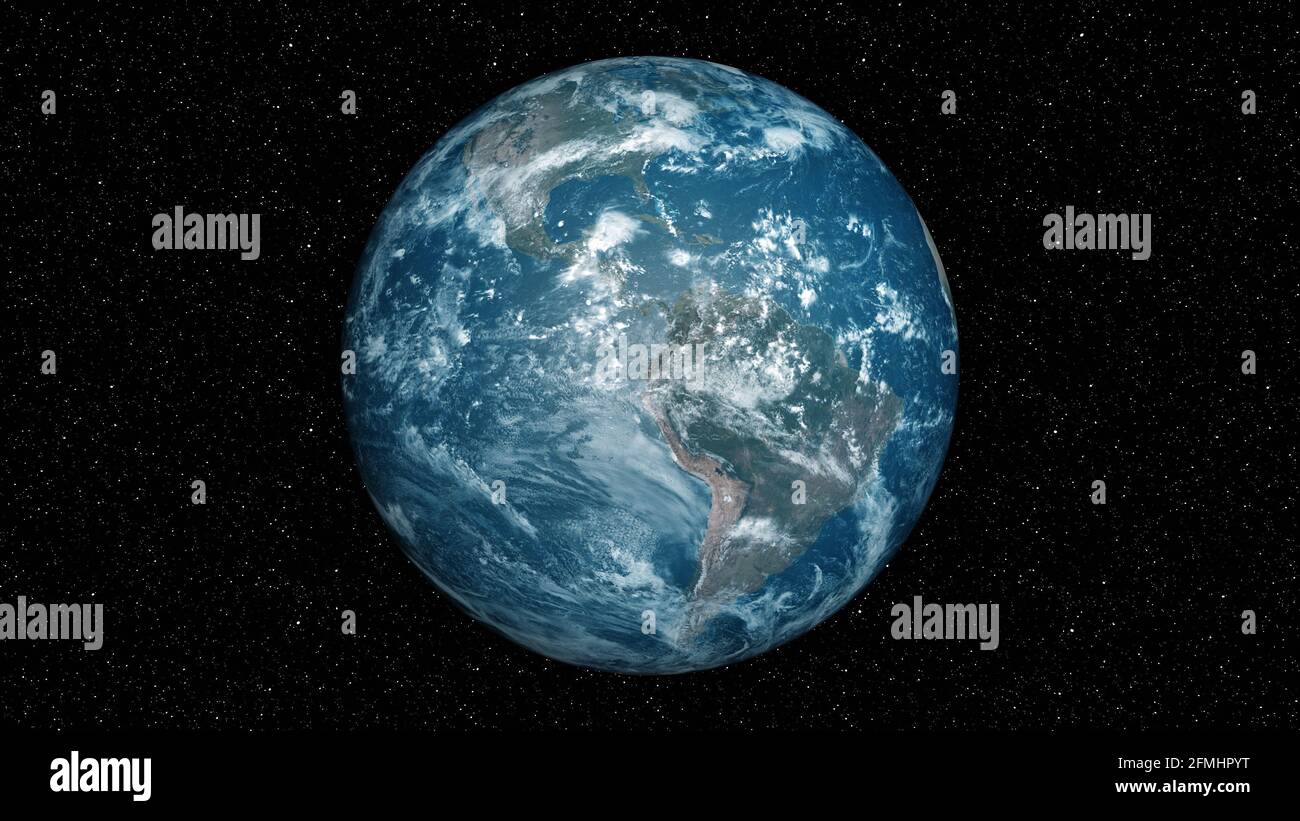 3d-Rendering der Erde aus dem Weltraum Stockfoto