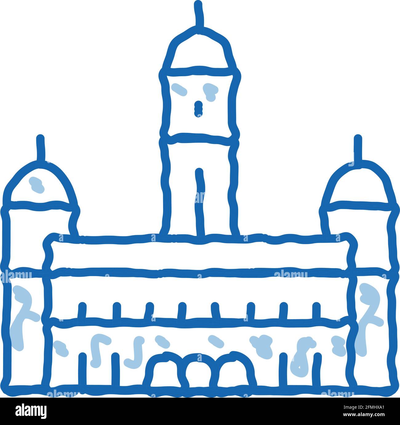 sultan Palace abdul - samad Doodle Symbol handgezeichnete Illustration Stock Vektor