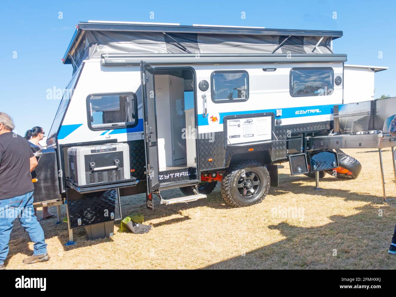 Ein 15 Fuß Pop Top 4 Liegeplatz Offroad Australian Wohnwagen Stockfoto