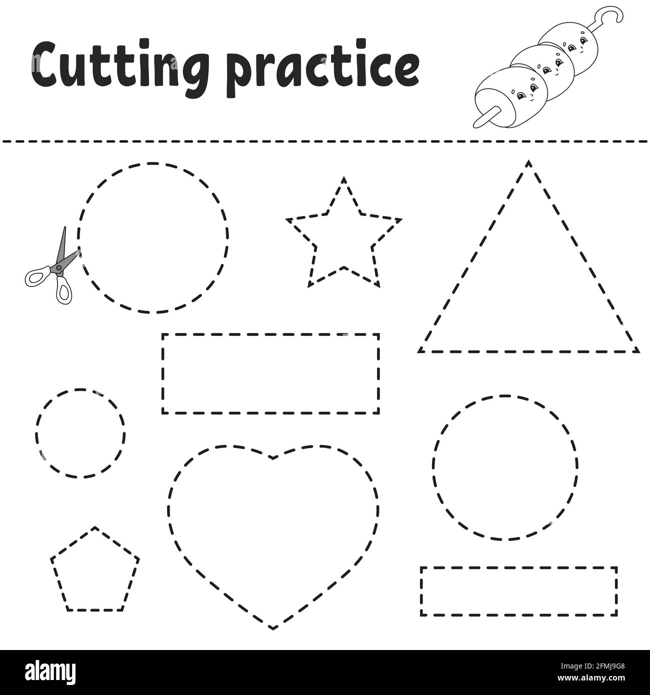 Schneideübung für Kinder. Arbeitsblatt zur Entwicklung von Schulungen ...