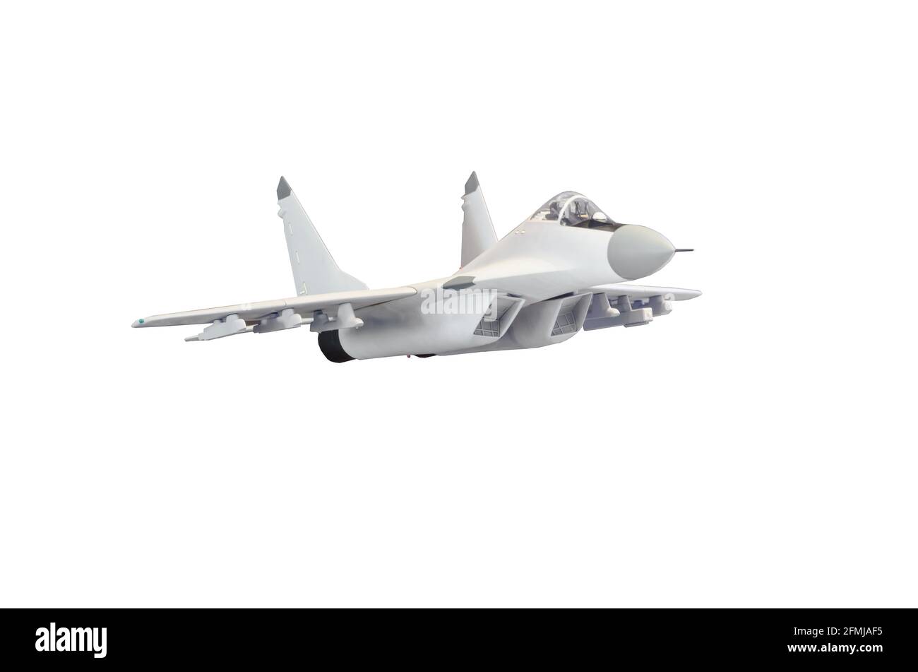 Kampfflugzeug isoliert auf weißem Hintergrund Stockfoto