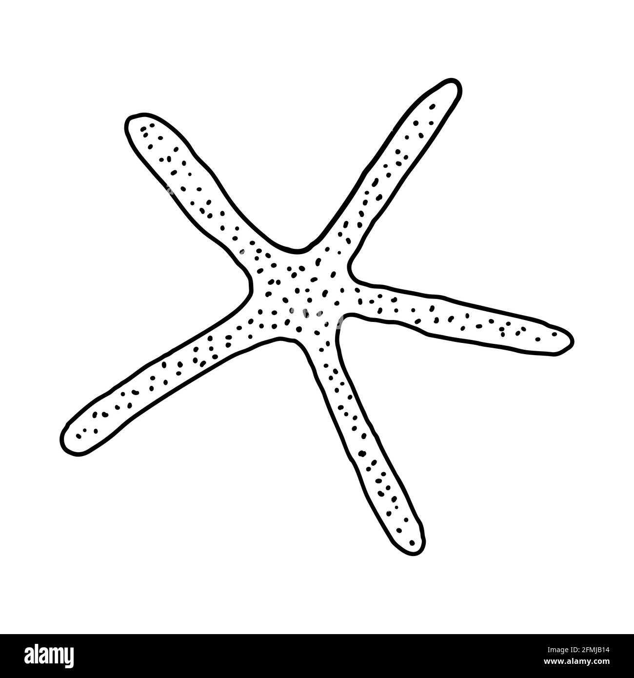 Handgezeichneter Seestern mit gravierter Linie. Gestaltungselement für Einladungen, Grußkarten, Poster, Banner, Flyer und mehr. Vektordarstellung isoliert Stock Vektor