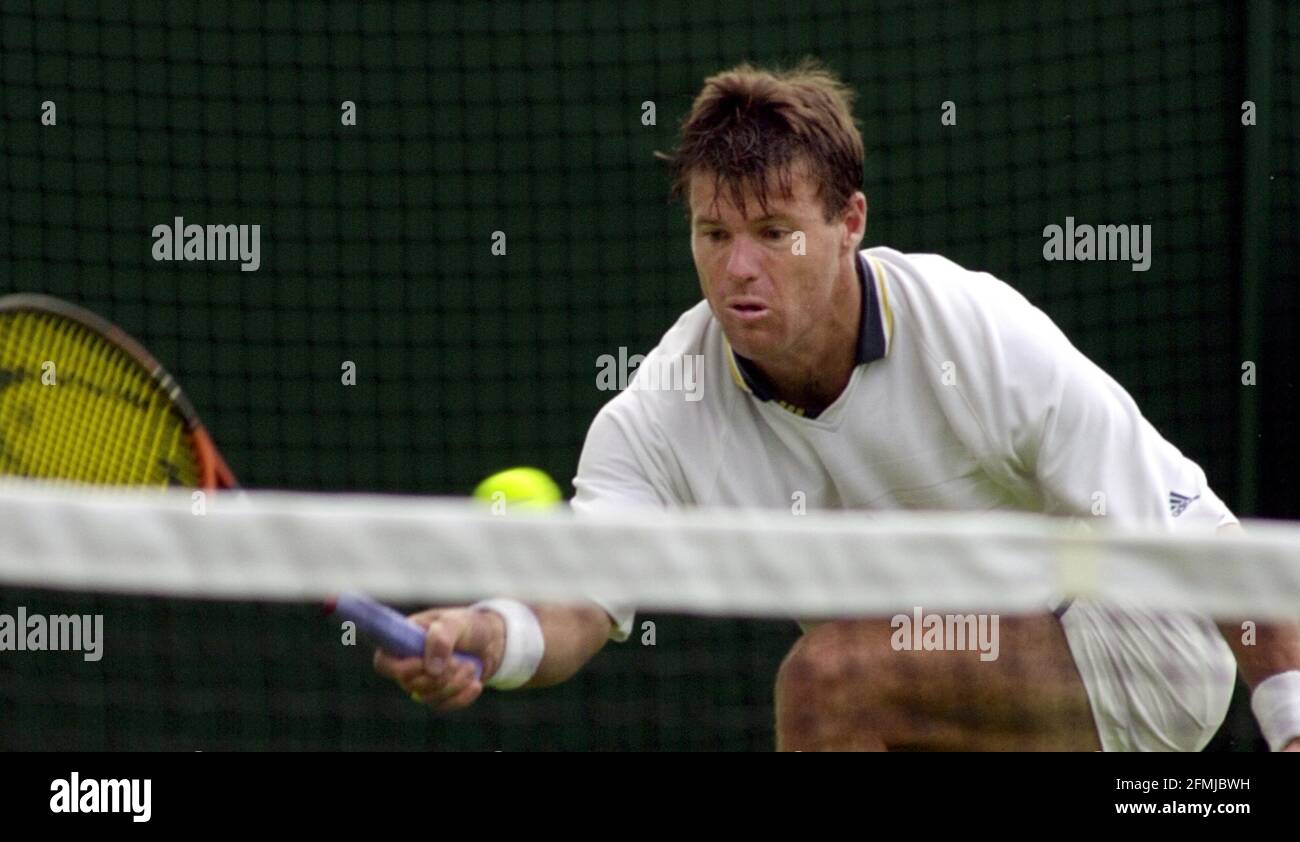 Martin Maclagan bei den Wimbledon Tennis Championships 2000 während seines Spiels Gegen D Nestor am 1. Tag von Wimbledon Stockfoto