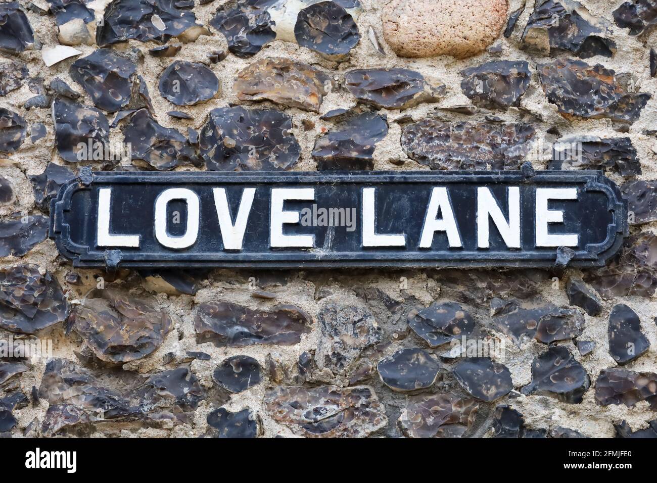 Straßenschild mit der Aufschrift Love Lane in Margate, Großbritannien Stockfoto