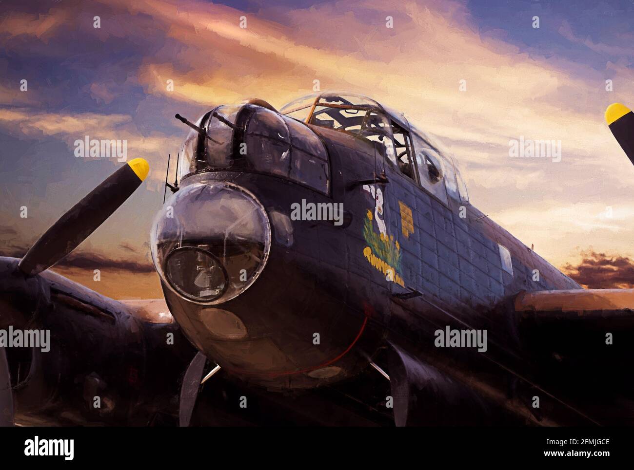 Avro Lancaster Bomber (Thumper) im Besitz der BBMF. Stockfoto