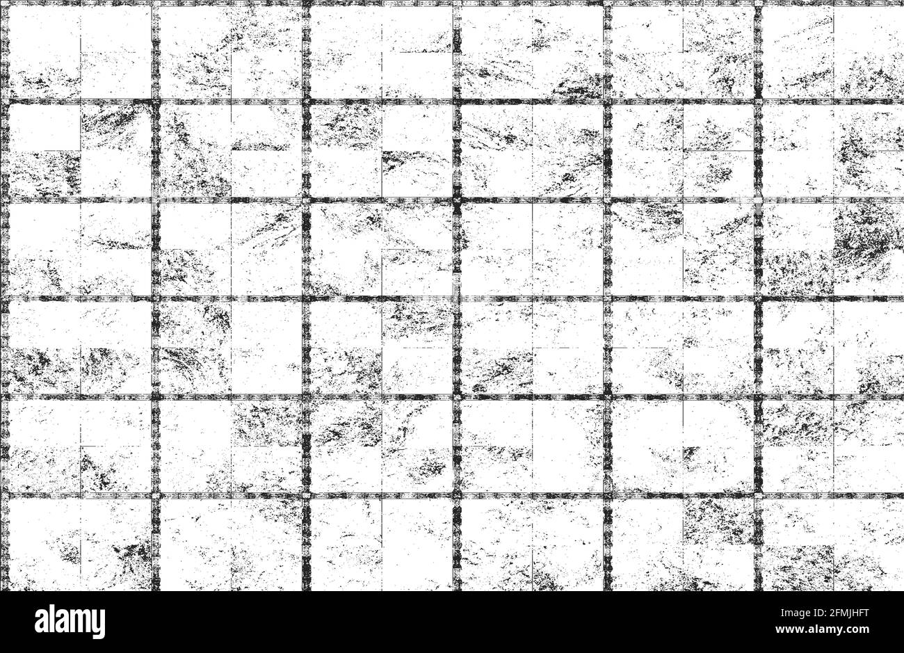 Verzweifelte Overlay-Textur von Bodenfliesen. Grunge Hintergrund. Abstrakte Halbton-Vektor-Illustration. Stock Vektor