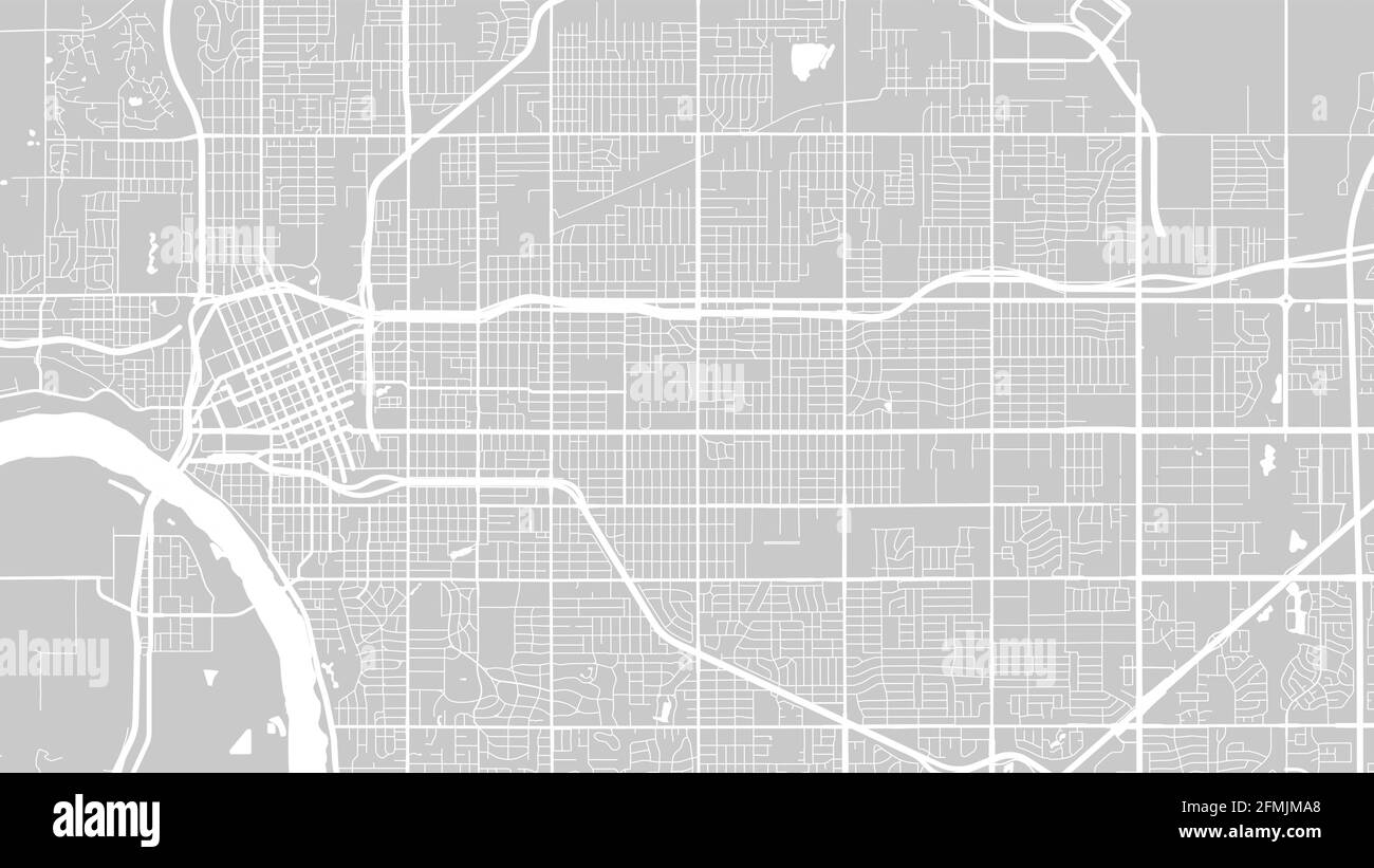 Weiß und hellgrau Tulsa Stadtgebiet Vektor Hintergrund Karte, Straßen und Wasserkartographie Illustration. Breitbild-Anteil, digitales Flachdesign str Stock Vektor