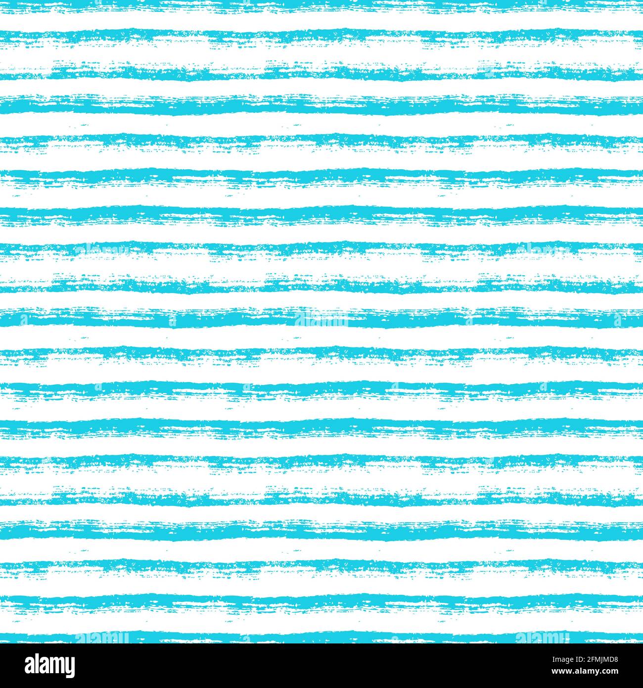 Abstraktes Nahtloses Muster mit Pinsellinien. Blau-weiß gestreifter Hintergrund mit handgezeichneten Streifen. Vektorstruktur. Stock Vektor